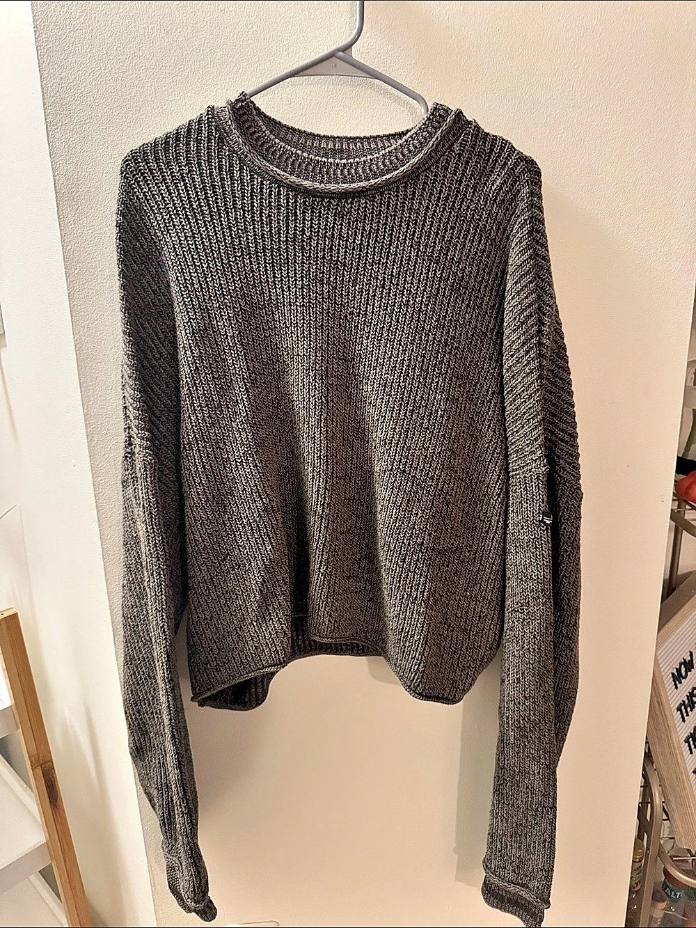 Crewneck Knit Sweater in Black Like New